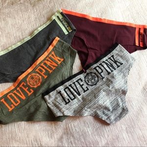 4 pairs vs pink low rise hipster nwt sz large